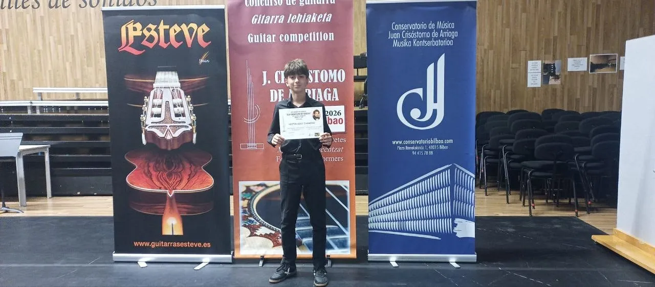 Nestor on the competition stage in Bilbao.